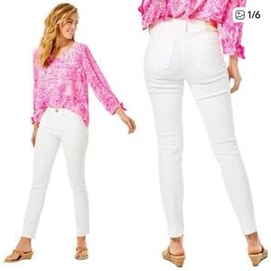 ✨ Brand New Lilly Pulitzer South Ocean High-Rise Skinny Jeans in Resort White✨